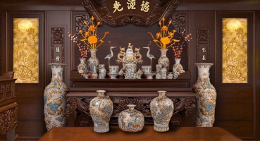 Đồ thờ đắp nổi men gio Rạn Gạo Nếp Đồ thờ đắp nổi men gio Rạn Gạo Nếp